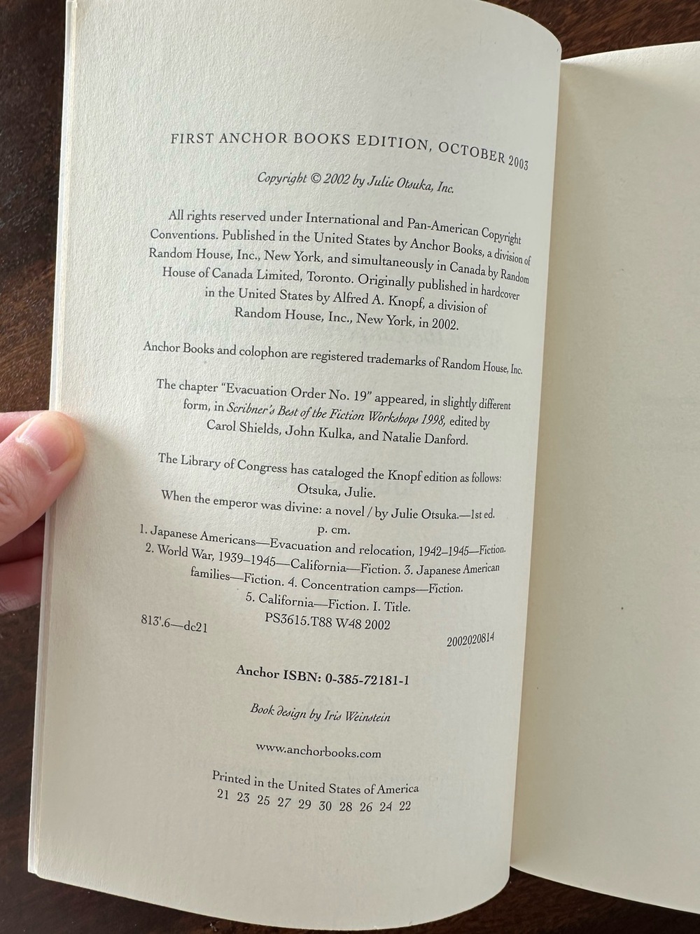 2/$20 When the Emperor was Divine by Julie Otsuka - Picture 2 of 7
